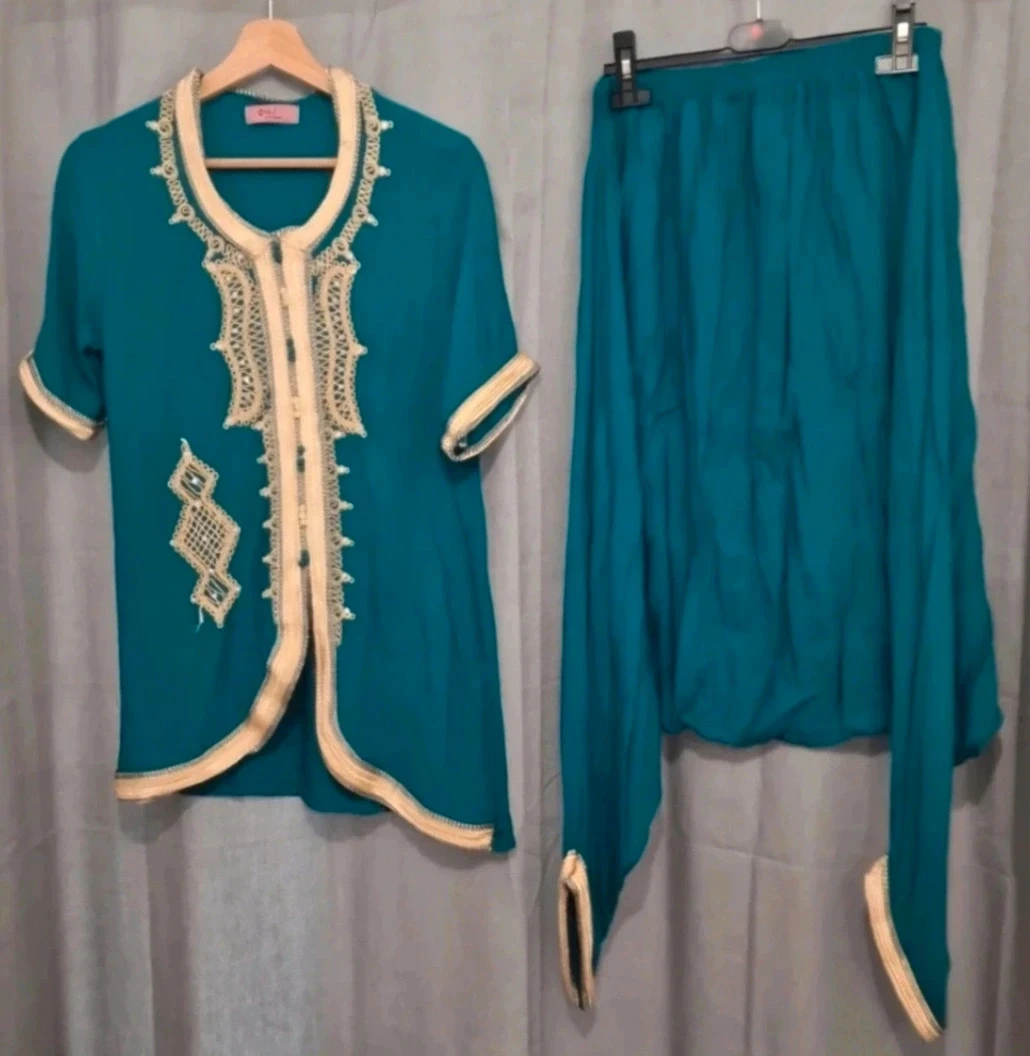 Conjunto tradicional verde esmeralda de Alérie - Tamanho L - Nunca usado – photo 11